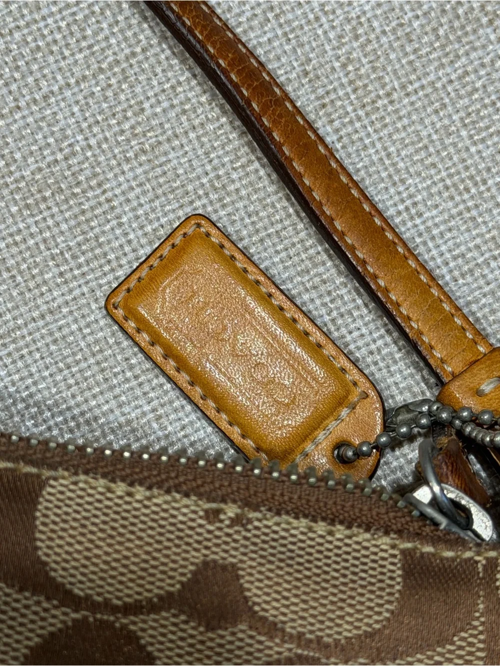 Coach Y2K Hampton Mini Signature Wristlet Brown Canvas Leather Pochette Bag 2004 - Picture 10 of 16